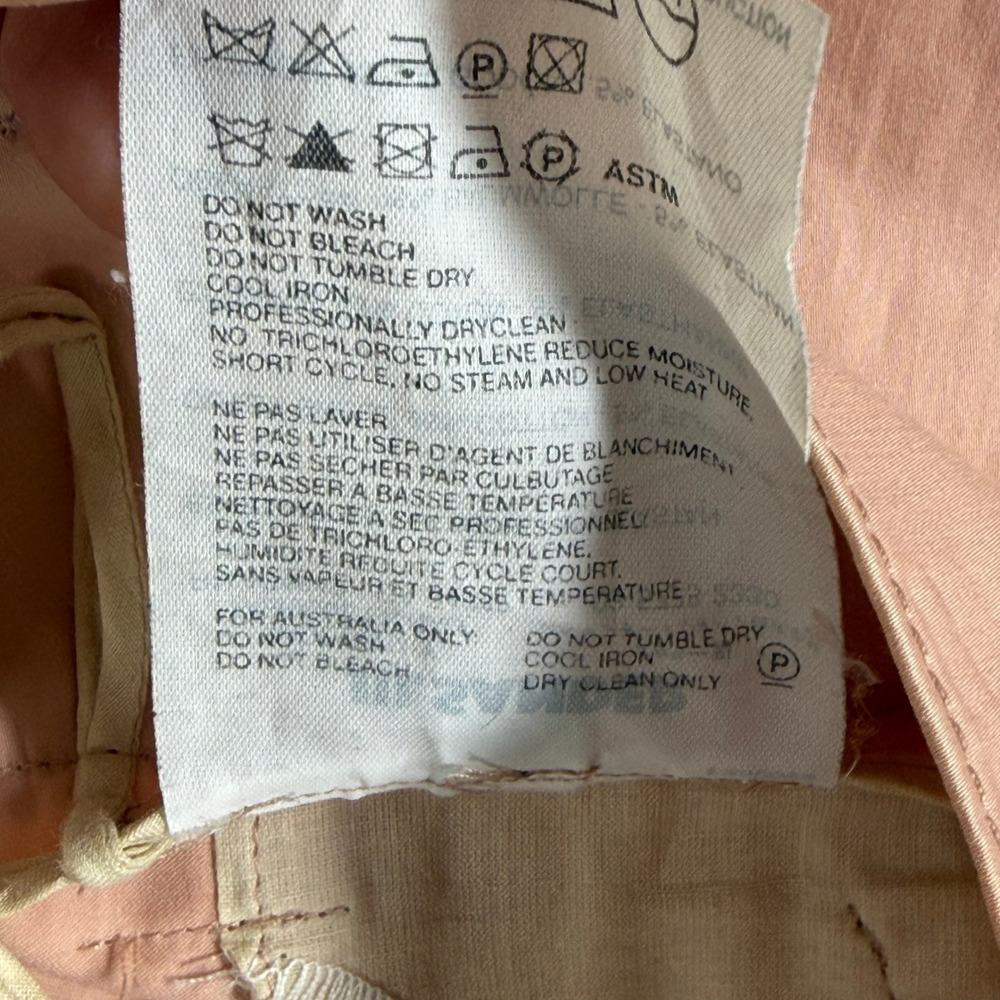 Jil Sander Womens Peach Pink Cotton Stretch Straight Leg Trousers Size 42 Italy - Picture 9 of 11